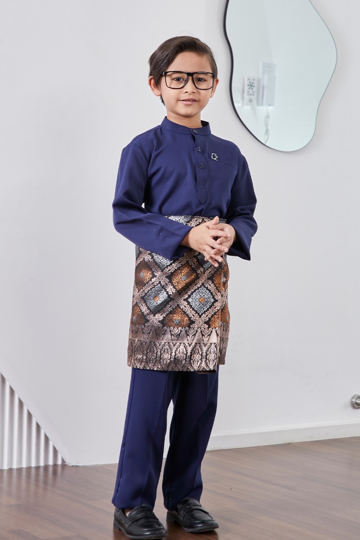 Baju Melayu Yusoff Kids - Navy Blue